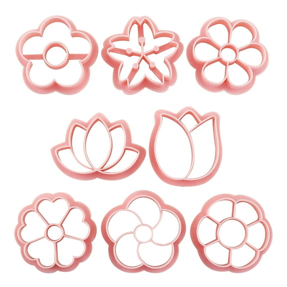 JoyMoreHome Flower Fondant Cutter,Flower Cookie Cutters for Sugarcraft,8 Pcs Petal Fondant Flower Cutter Set for Cake Cupcake Decoration