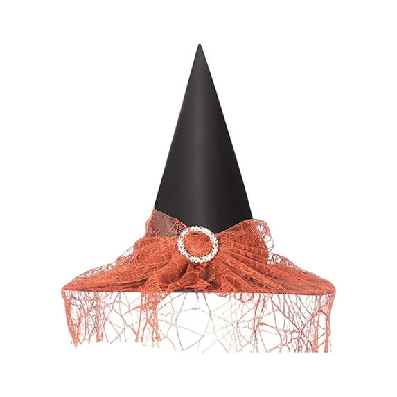 JoyMoreHome Foldable Lace Toddler Witch Hat, Halloween Witches Hats for Decoration Witch Costume for Halloween Cosplay Party