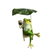 JoyMoreHome Frog Statue for Garden, Green Frog Figurine for Outdoor Decor Yard and Garden Decoration Resin Sculpture