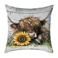 thumbnail image 1 of JoyMoreHome Funny Highland Cow Printed Throw Pillow Cover, Easy to Clean, Soft Decorative Pillowcase for Livingroom, Sofa, Bed, Bedroom, 1 of 6