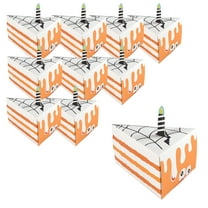 JoyMoreHome Halloween 10pcs Triangle Candy Boxes, Cute Packaging Boxes for Cookies Treats and Sweets, Lightweight Halloween Party Snack Wrapping Supplies