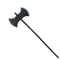JoyMoreHome Halloween Double Bladed Axe Cosplay Plastic Prop, 37 Inch, Cosplay Pirate Reaper Accessory, Horror Halloween Cosplay Supplies
