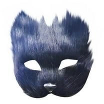 JoyMoreHome Halloween Fox Mask for Masquerade Parties, Cosplay Costume Half Face Animal Furry Mask Party