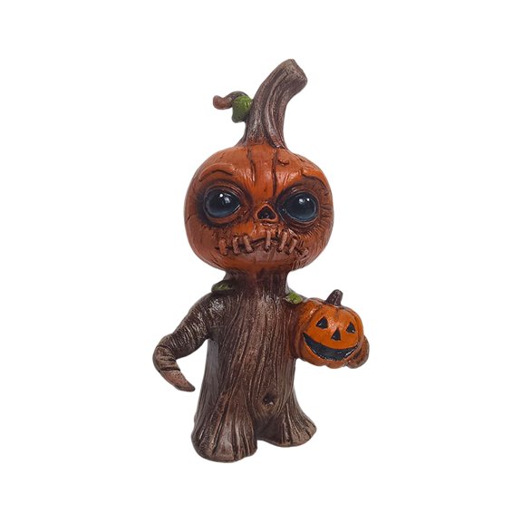 JoyMoreHome Halloween Pumpkin Elf Ornament, Resin Staute Table Decoration, for Garden, Pot, Patio, Tabletop
