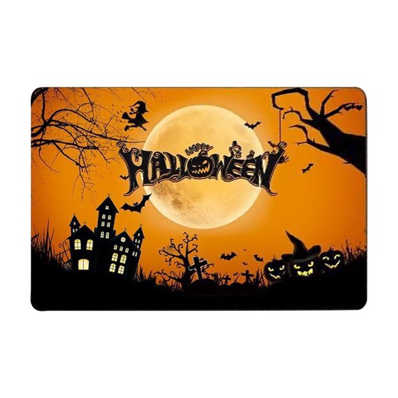 JoyMoreHome Halloween Pumpkin Pattern Floor Mat, 16x24 Inch Durable Soft Entrance Mat, for Bathroom, Kitchen, Porch, Indoor Outdoor Entrance