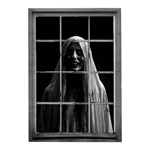 JoyMoreHome Halloween Scary Door Covers, 31.5x47.2 Inch, Halloween Spooky Silhouette Decorative Props for Home Festival Decor