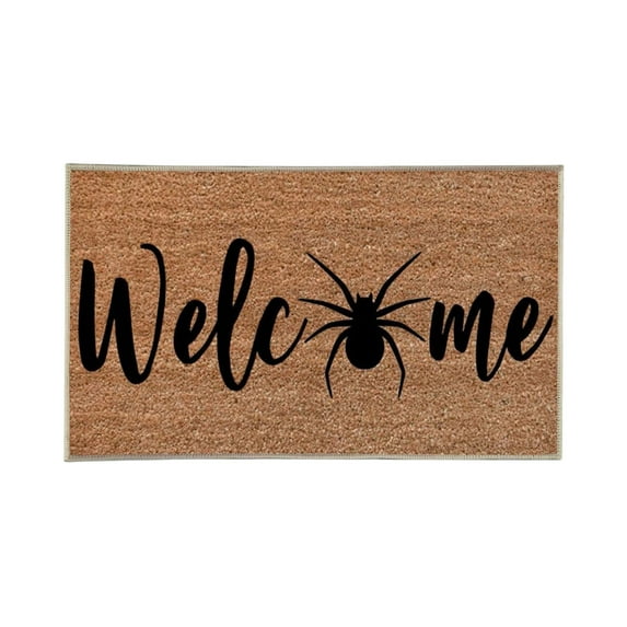 JoyMoreHome Halloween, Thanksgiving Day Decorations Door Mat, Non-Slip Washable Linen Mats Floor Mat for Outdoor, Front Door, Porch Entryway, Indoor Bathroom and Kitchen