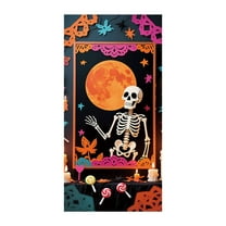 JoyMoreHome Halloween Theme Front Door Scary Cover, 35.4x71 Inch, Halloween Party Door Hanging Curtain, Festival Scene Layout Supplies