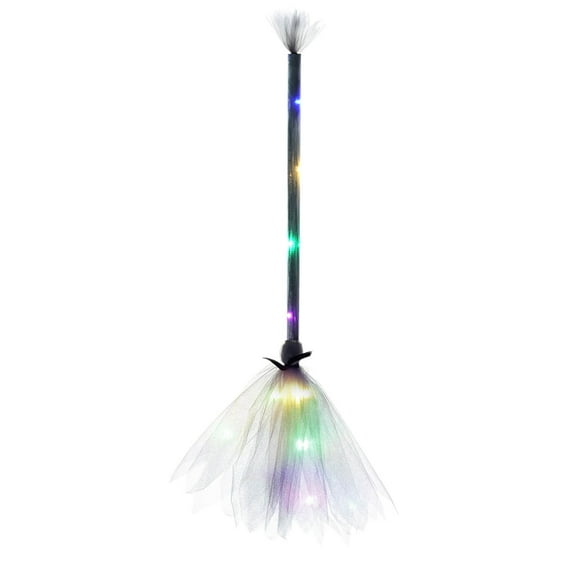 JoyMoreHome Halloween Witch Broom with LED Light, Witch Costume Accessories for Halloween Cosplay Party, Carnival and Theme Party