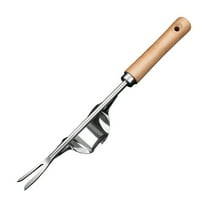 JoyMoreHome Hand Weeder Tool, Stainless Steel 2 Pcs Weeder Tool for Garden and Farm, Wooden Handle Garden Weed Pulling Tool