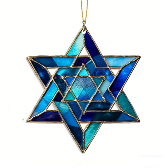 JoyMoreHome Hexagram Shape Pendant, 2D Acrylic Hanging Ornament, for Office, Livingroom, Window, Wall