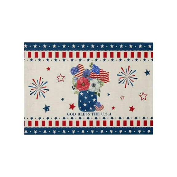 JoyMoreHome Independence Day Placemats American Flag Washable Place Mats for Kitchen Dining Table, 4th of July Heat-Resistant Polyester Table Decoration