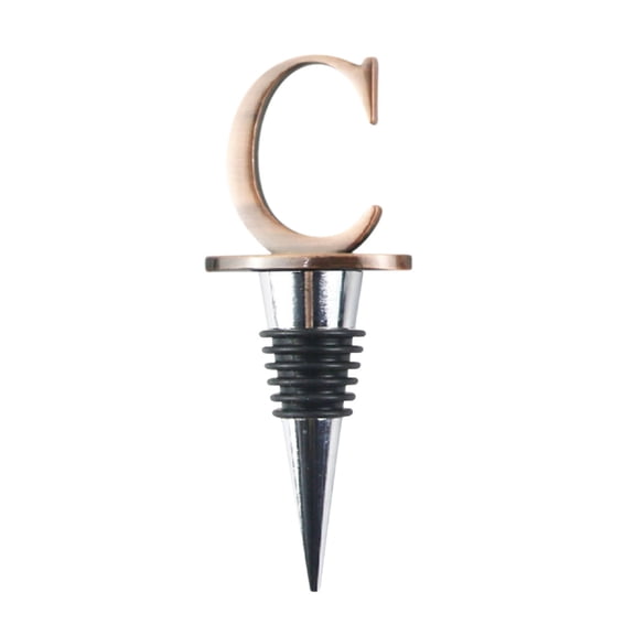 JoyMoreHome Initial Letter Wine Bottle Stopper, Wine and Beverage Bottle Stopper, Reusable Wine Cork Saver Sealer Plugfor Women Men, Creative Wine Gift for Kitchen Bar Wedding