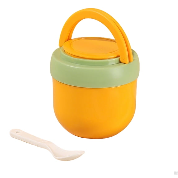 JoyMoreHome Insulated Food Jar with Buckle Lid and Handle, Portable Leakproof Soup Container with Spoon