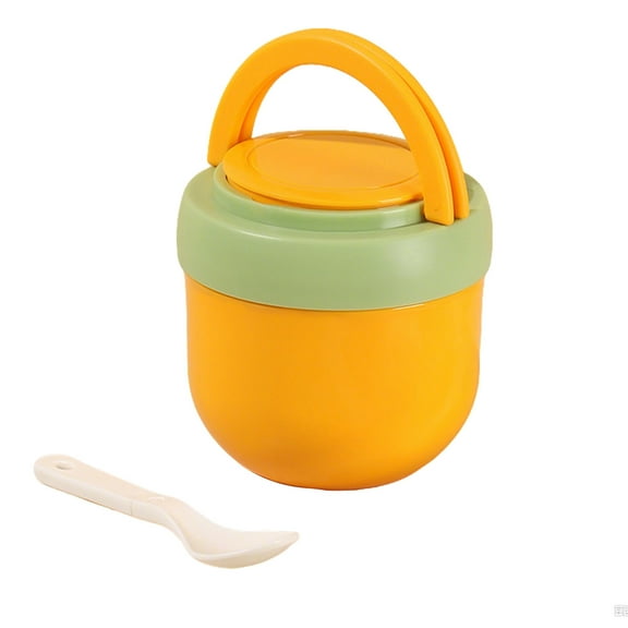 JoyMoreHome Insulated Food Jar with Buckle Lid and Handle, Portable Leakproof Soup Container with Spoon