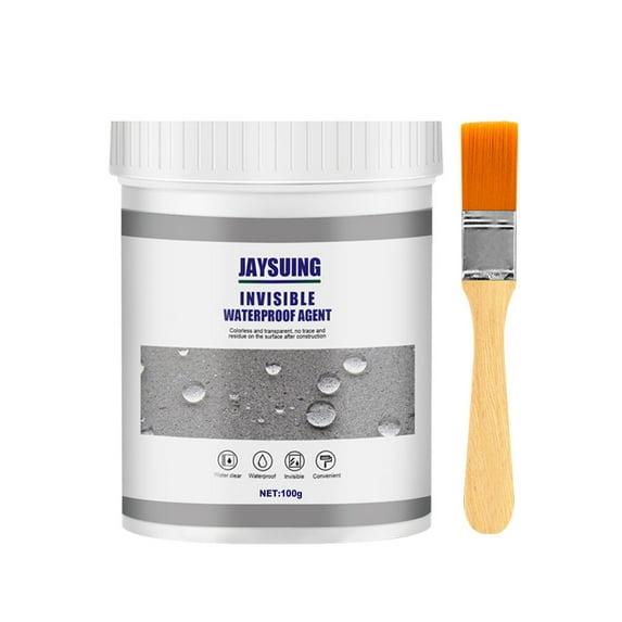 JoyMoreHome Invisible Waterproof Agent, Transparent Polyurethane Waterproof Coating with Brush Anti-Leakage Repairing Adhesive for Roof Walls Bathroom Kitchen Indoor Outdoor