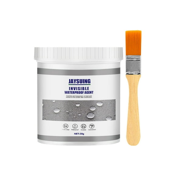 JoyMoreHome Invisible Waterproof Agent, Transparent Polyurethane Waterproof Coating with Brush Anti-Leakage Repairing Adhesive for Roof Walls Bathroom Kitchen Indoor Outdoor