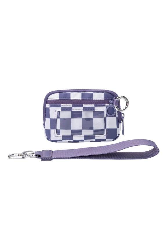 Keychain Wallet with Detachable Wristlet for Women, Mini Zip Card Holder with Clear ID Window, Liahtweight Durable Coin Purse