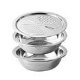 thumbnail image 1 of JoyMoreHome Kitchen Handheld Stainless Steel Drain Basket, Graters and Vegetable Cutter 3 In 1 Kitchen Multipurpose Grater Salad Bowl, 1 of 9