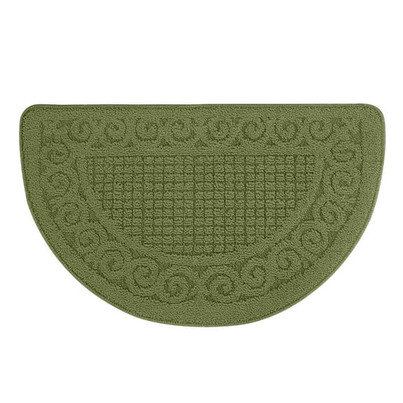 JoyMoreHome Kitchen Rugs, 24.8x15.7in, Half Moon Round Kitchen Rugs, for Kitchen Doorway Bathroom Home Floors
