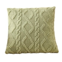 JoyMoreHome Knitted Throw Pillow, Grass Cable Knit Design, Soft Plush Cozy Throw Pillow for Home Bed Sofa