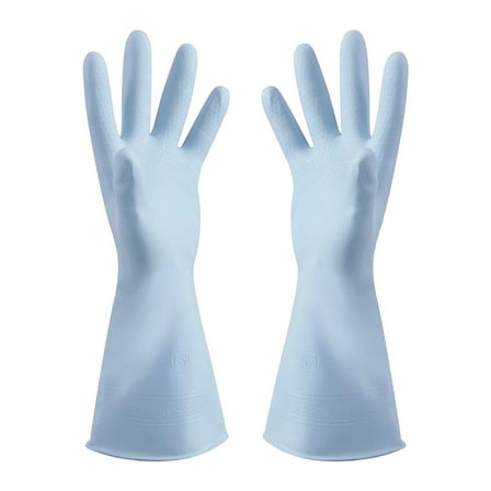 JoyMoreHome L Size Household Gloves with Cotton Liner & Non-slip Grip, Water Resistant Reusable Dish Washing Rubber Gloves for Kitchen & Bathroom Cleaning