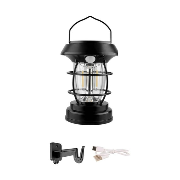 JoyMoreHome LED Solar Vintage Camping Lantern, Portable Wall Light Fixtures Motion Sensor Light Battery Rechargeable Sconces Outdoor Waterproof Hanging Yard Garden Emergency Power Outage