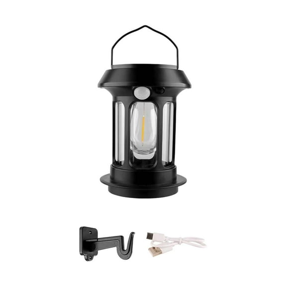 JoyMoreHome LED Solar Vintage Camping Lantern, Portable Wall Light Fixtures Motion Sensor Light Battery Rechargeable Sconces Outdoor Waterproof Hanging Yard Garden Emergency Power Outage