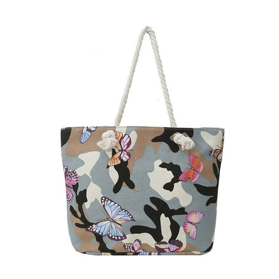 JoyMoreHome Large Beach Shoulder Bags Canvas Tote Water Resistant, for Outdoor Pool Travel and Daily Use