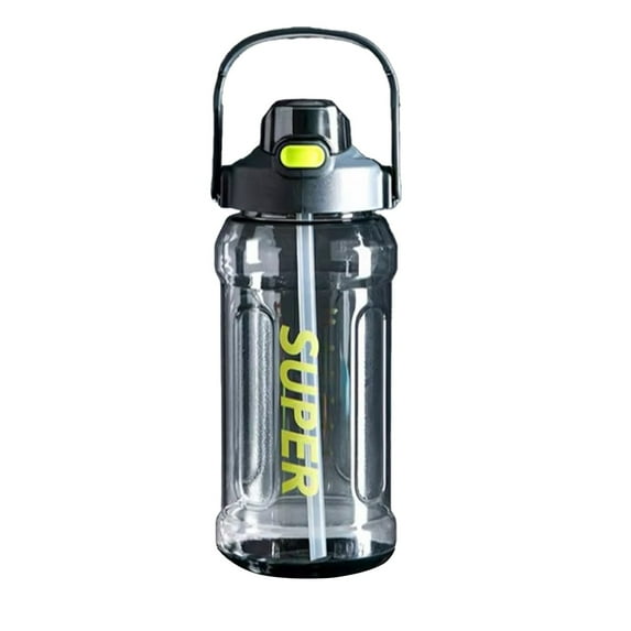 JoyMoreHome Large Clear Water Bottle with Straw, Portable Water Bottle Drinking Bottle for School Sports Yoga Spill Proof Water Jug