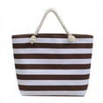 thumbnail image 1 of JoyMoreHome Large Reusable Eco Beach Tote, Canvas Fabric Travel Shoulder Bag Stripe Decoration, 1 of 6