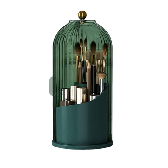 JoyMoreHome Makeup Brush Holder Organizer, 360 Rotating Makeup Brush Organizer Cosmetics Make up Brush Organizer for Vanity, Waterproof Dustproof Makup Brush Storage for Bathroom Countertop