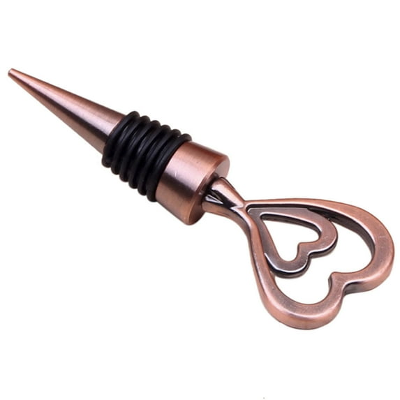 JoyMoreHome Metal Wine Bottle Stoppers, Heart Shape Wine and Beverage Bottle Stoppers for Guests