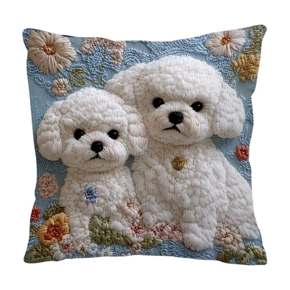 JoyMoreHome Multi-Purpose Cute Kitten Puppy Pattern Printed Pillow Cover, 18x18 Inch Small Animal Pillowcase, Soft Durable Cushion Cover for Livingroom, Bedroom, Sofa