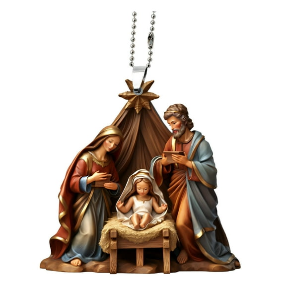 JoyMoreHome Nativity Scene Ornaments for Christmas Tree, Nativity Hanging Set Indoor, Christmas Party Hanging Ornament