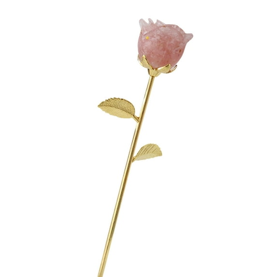 JoyMoreHome Natural Gemstone Crystal Rose with Stem , Gift for Anniversaries, Birthdays, Weddings, and Home Decor
