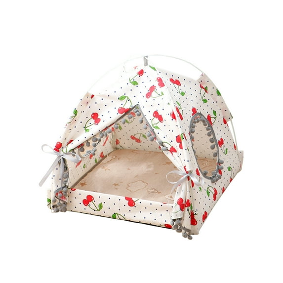 JoyMoreHome Pet Bed Tents Pet House, Indoor Outdoor Lace Mesh Breathable Windows Door Curtains Removable Portable Pet Nest