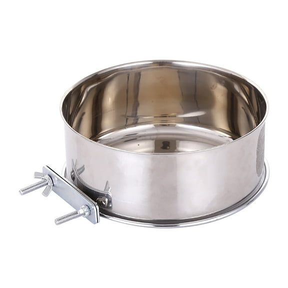 JoyMoreHome Pet Food and Water Bowl for Cage, Stainless Steel Non-Spill Cage Hanging Bowls with Clamp Holder Crate Feeder Dish for Small Medium Large Pets