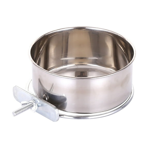JoyMoreHome Pet Food and Water Bowl for Cage, Stainless Steel Non-Spill Cage Hanging Bowls with Clamp Holder Crate Feeder Dish for Small Medium Large Pets