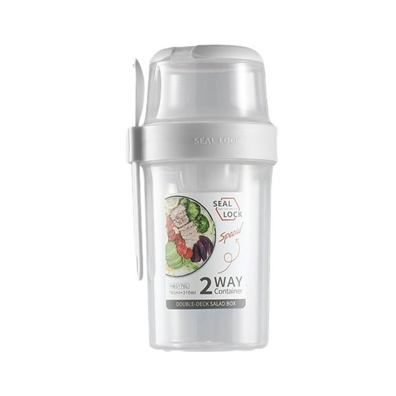 JoyMoreHome Portable Salad Container with Spoon, Reusable Vegetable and Fruit Storage Cup with Lid, for Lunch, Work, Breakfast
