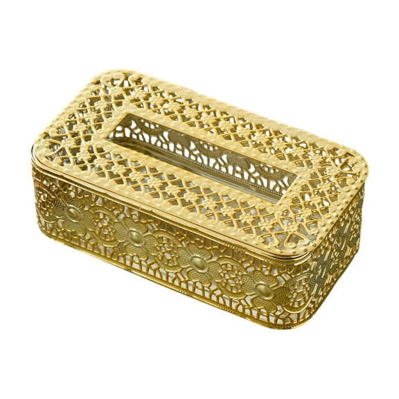 JoyMoreHome Rectangle Metal Tissue Box Holder, Napkin Facial Tissues Holder, for Bathroom Toilet Bedroom Living Room Table Office