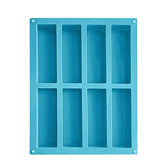 JoyMoreHome Rectangle Silicone Mold 8-Cavity Granola Bar Nutrition Cereal Bar Moulds Baking Pan for Energy Bar Chocolate Truffles Muffin Brownie Cornbread Cheesecake Pudding and Soap