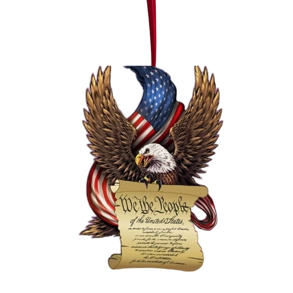 JoyMoreHome Red Blue and White Flag Eagle Pendant, 2D Flat Acrylic Hanging Ornament, for Party, Wall, Door, Window