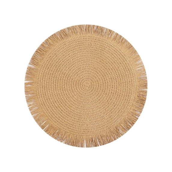 JoyMoreHome Round Cotton Placemat, Woven Washable Table Placemats, Heat Insulation Pad for Kitchen Dining Tables Restaurant