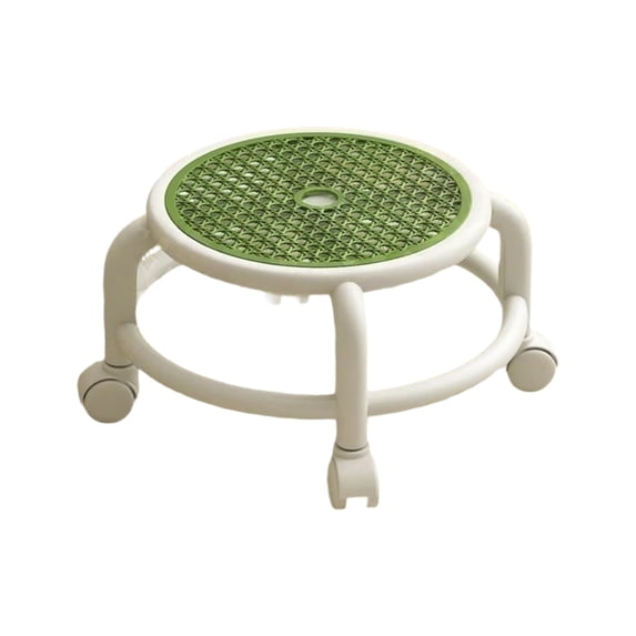 JoyMoreHome Round Low Small Pedicure Stool with Wheels, 360 Degree Swivel Stool, for Bedroom, Livingroom