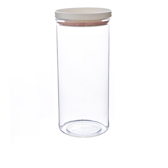 JoyMoreHome Round Plastic Storage Jars Clear Plastic Jars With Lids Clear Plastic Jars with Lids Refillable Storage Jar for Storing Dry Food, Spice, Cookie, Nuts, Kitchen Food