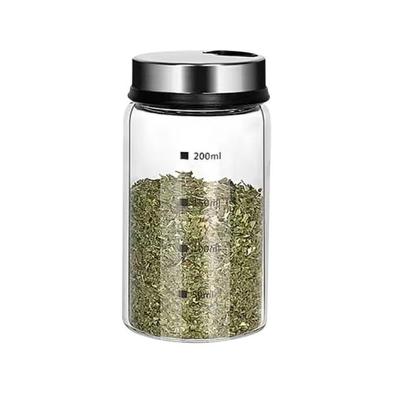 JoyMoreHome Salt and Pepper Shakers Set Glass Seasoning Containers with Adjustable Pour Holes for Table Salt Spice Dispenser