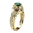 thumbnail image 1 of JoyMoreHome Shiny Cubic Zirconia Rings Gold Plating Emerald Diamond Ring for Women, 1 of 7