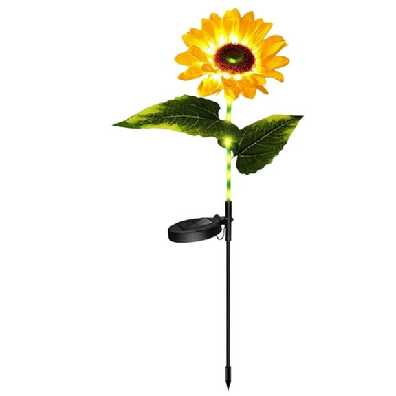 JoyMoreHome Single Head Solar Sunflower Light, Outdoor Waterproof LED Solar Stake Light, for Garden, Yard, Porch, Pathway