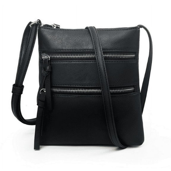 JoyMoreHome Small Crossbody Bag for Women, Multi Zip Pockets, Lightweight Travel Purse, Cell Phone Pouch